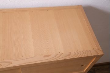 中古　美品　民芸家具　柄杓付き　網代仕上げ　優美な佇まいが魅力の置水屋(置き水屋、茶水屋、茶道具、煎茶棚、茶箪笥、戸棚)(R-044779)