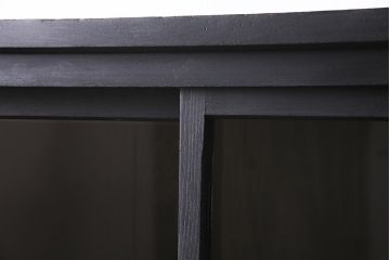 和製アンティーク　ペイント　渋くて格好良い重ね戸棚(収納棚、食器棚、本箱)(R-044780)