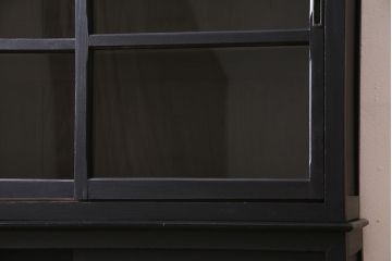 和製アンティーク　ペイント　渋くて格好良い重ね戸棚(収納棚、食器棚、本箱)(R-044780)