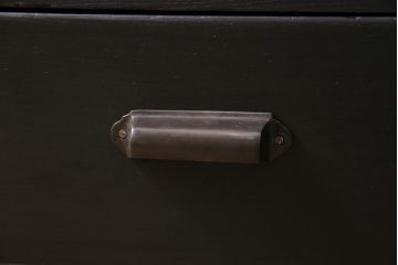 和製アンティーク　ペイント　渋くて格好良い重ね戸棚(収納棚、食器棚、本箱)(R-044780)