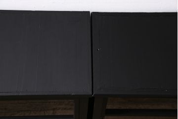 和製アンティーク　ペイント　渋くて格好良い重ね戸棚(収納棚、食器棚、本箱)(R-044780)