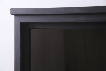 和製アンティーク　ペイント　渋くて格好良い重ね戸棚(収納棚、食器棚、本箱)(R-044780)
