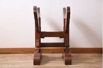 和楽器　昭和15年　宮本卯之助商店　特別上鳴保證　和太鼓　太鼓台・バチ付き(長胴太鼓、大太鼓、宮本卯之助製、約2尺)(R-044782)
