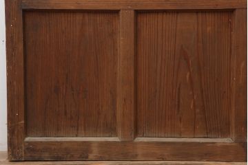 アンティーク建具　和製アンティーク　昭和中期　木味が魅力のレトロなガラス戸2枚セット(引き戸、建具)(R-044783)