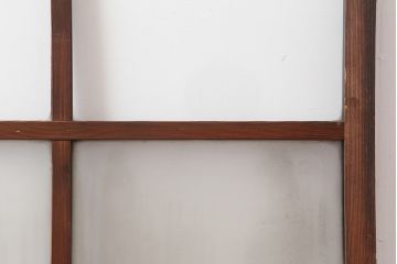 アンティーク建具　和製アンティーク　昭和中期　木味が魅力のレトロなガラス戸2枚セット(引き戸、建具)(R-044783)