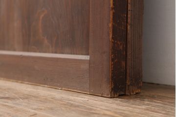 アンティーク建具　昭和初期　鏡板杉材一枚板　上品な和の雰囲気漂う組子帯戸2枚セット(引き戸、ガラス帯戸)(R-044784)