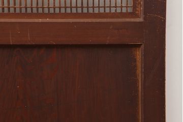 アンティーク建具　昭和初期　鏡板杉材一枚板　上品な和の雰囲気漂う組子帯戸2枚セット(引き戸、ガラス帯戸)(R-044784)
