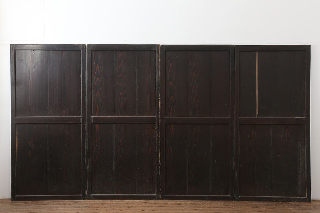 アンティーク建具　和製アンティーク　明治期　格調高い和を演出する帯戸4枚セット　(R-044785)