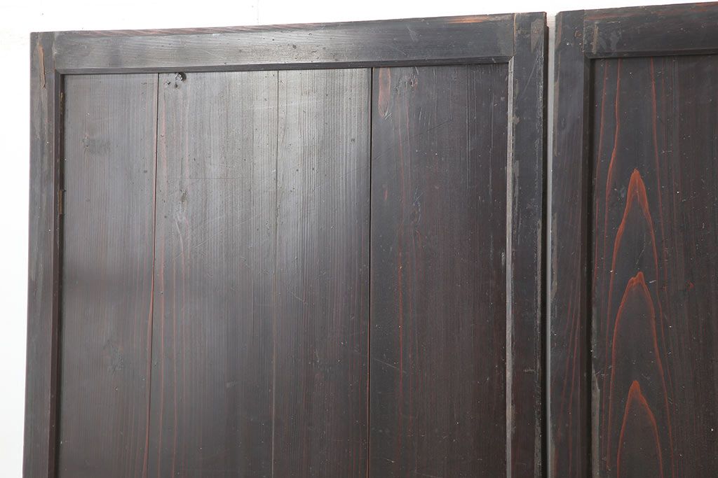 アンティーク建具　和製アンティーク　明治期　格調高い和を演出する帯戸4枚セット　(R-044785)