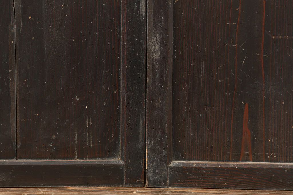 アンティーク建具　和製アンティーク　明治期　格調高い和を演出する帯戸4枚セット　(R-044785)