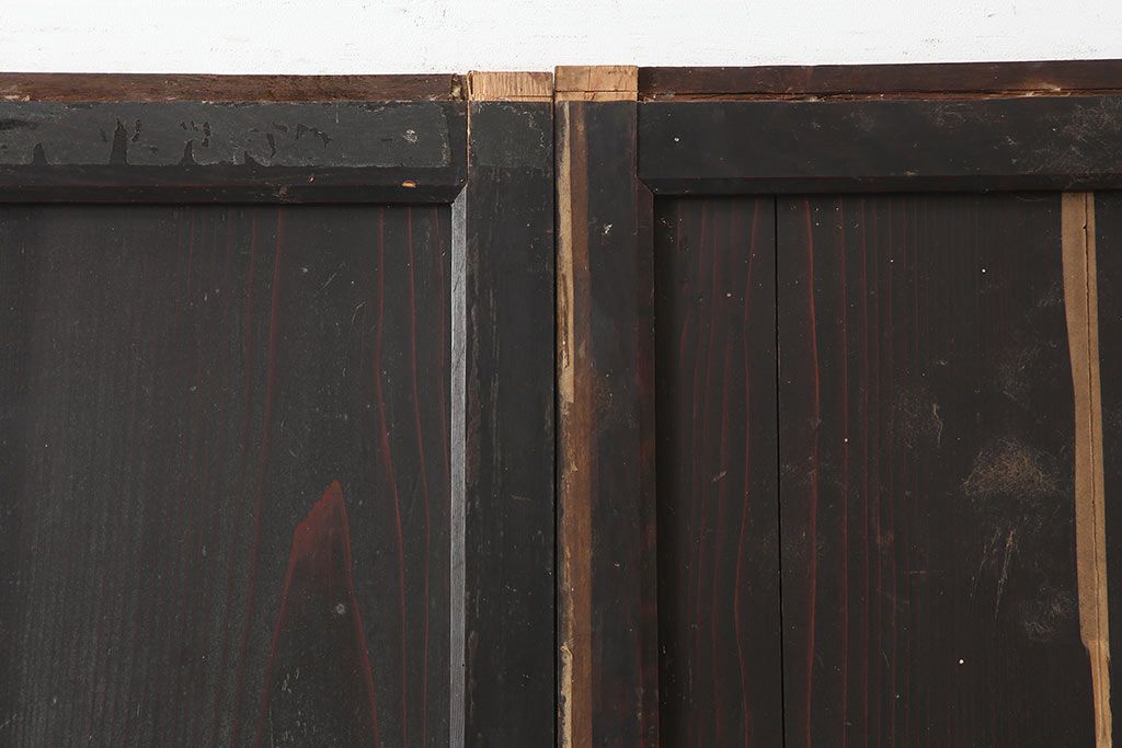 アンティーク建具　和製アンティーク　明治期　格調高い和を演出する帯戸4枚セット　(R-044785)