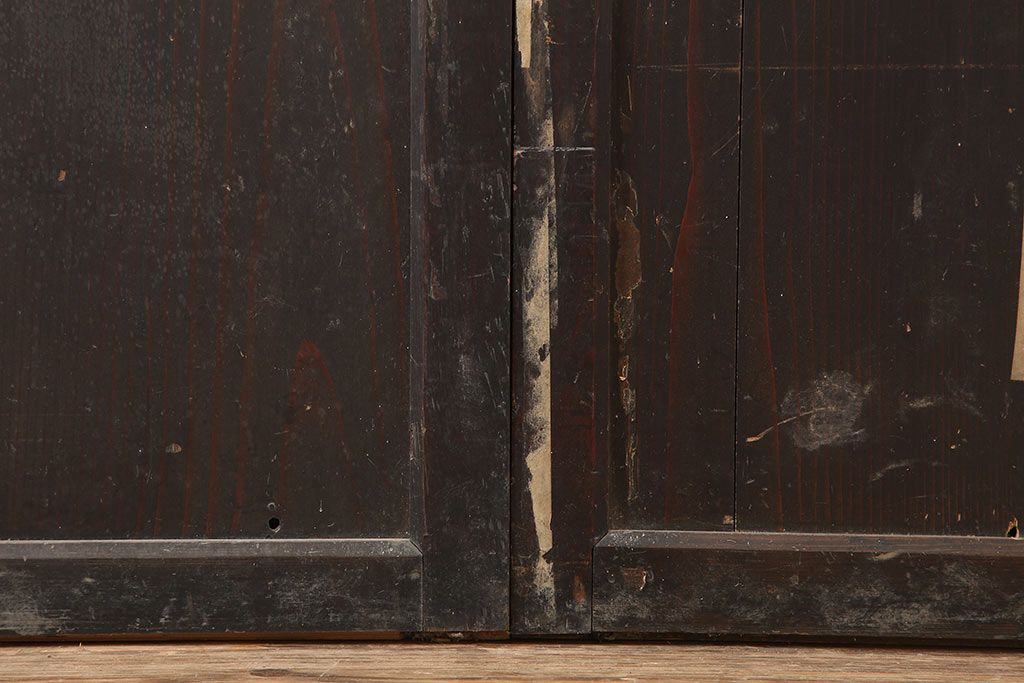 アンティーク建具　和製アンティーク　明治期　格調高い和を演出する帯戸4枚セット　(R-044785)