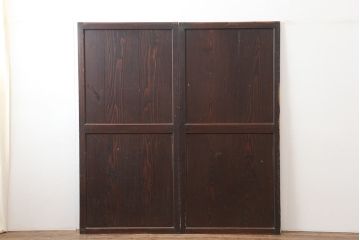 アンティーク建具　和製アンティーク　明治期　格調高い和を演出する帯戸2枚セット(板戸、建具、引き戸)(R-044786)