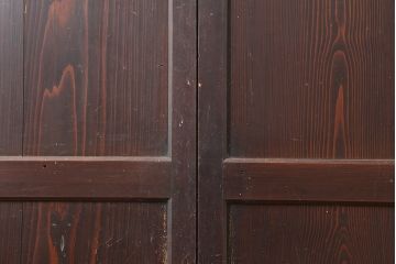 アンティーク建具　和製アンティーク　明治期　格調高い和を演出する帯戸2枚セット(板戸、建具、引き戸)(R-044786)