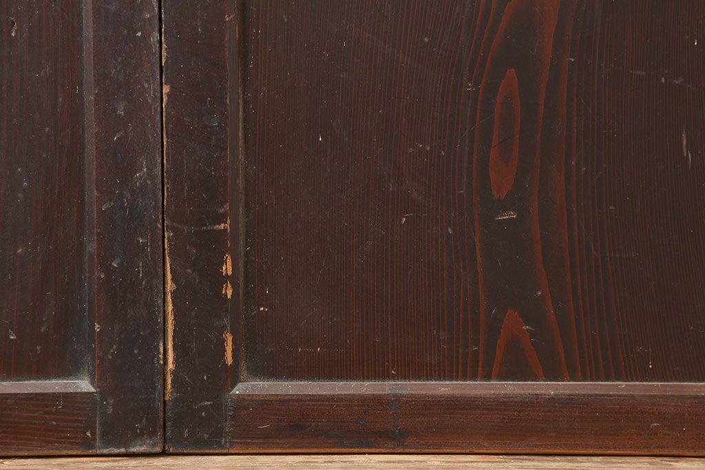 アンティーク建具　和製アンティーク　明治期　格調高い和を演出する帯戸2枚セット(板戸、建具、引き戸)(R-044786)