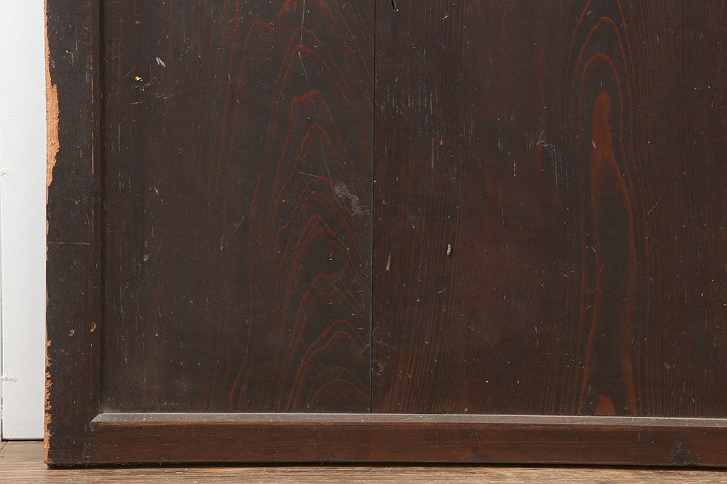 アンティーク建具　和製アンティーク　明治期　格調高い和を演出する帯戸2枚セット(板戸、建具、引き戸)(R-044786)