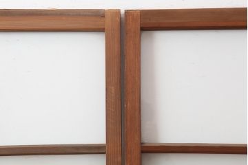 レトロ建具　昭和初期　幅広いテイストとマッチするシンプルなガラス戸4枚セット(引き戸、建具)(R-044787)