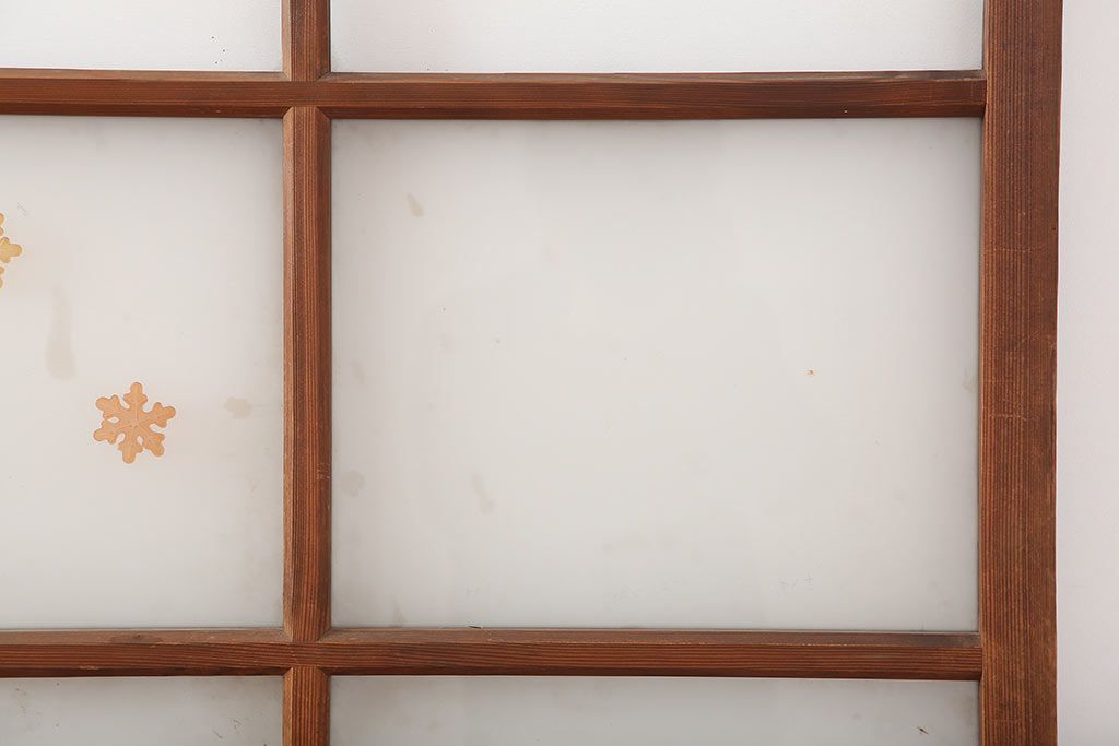 レトロ建具　昭和初期　幅広いテイストとマッチするシンプルなガラス戸4枚セット(引き戸、建具)(R-044787)