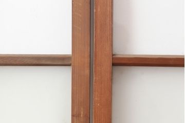 レトロ建具　昭和初期　幅広いテイストとマッチするシンプルなガラス戸4枚セット(引き戸、建具)(R-044787)