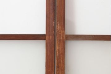 レトロ建具　昭和初期　幅広いテイストとマッチするシンプルなガラス戸4枚セット(引き戸、建具)(R-044787)