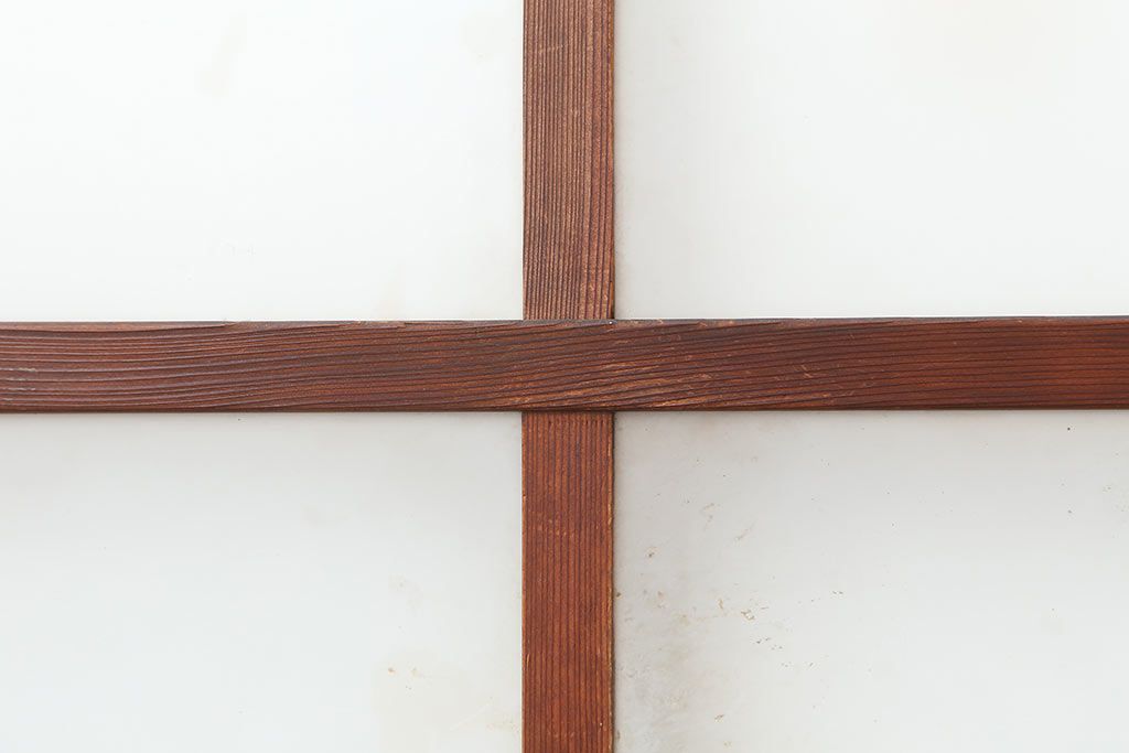 レトロ建具　昭和初期　幅広いテイストとマッチするシンプルなガラス戸4枚セット(引き戸、建具)(R-044787)