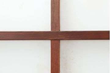 レトロ建具　昭和初期　幅広いテイストとマッチするシンプルなガラス戸4枚セット(引き戸、建具)(R-044787)