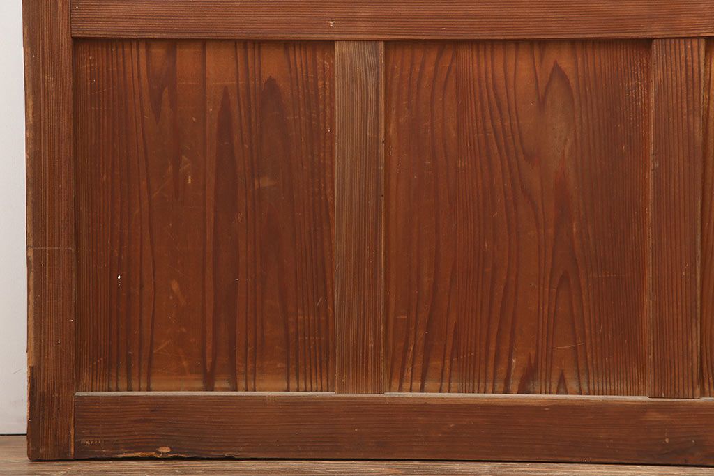 レトロ建具　昭和初期　幅広いテイストとマッチするシンプルなガラス戸4枚セット(引き戸、建具)(R-044787)