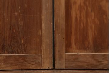 レトロ建具　昭和初期　幅広いテイストとマッチするシンプルなガラス戸4枚セット(引き戸、建具)(R-044787)