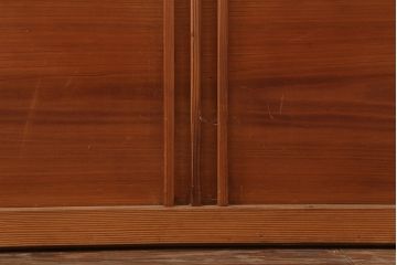 ビンテージ建具　昭和中期　レトロガラス入り　和レトロな空間づくりにおすすめな障子戸4枚セット(引き戸、建具)(R-044788)