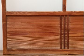ビンテージ建具　昭和中期　レトロガラス入り　和レトロな空間づくりにおすすめな障子戸4枚セット(引き戸、建具)(R-044788)