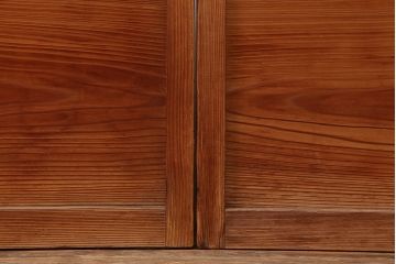 ビンテージ建具　昭和中期　レトロガラス入り　和レトロな空間づくりにおすすめな障子戸4枚セット(引き戸、建具)(R-044788)