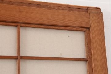 アンティーク建具　裏障子付き　昭和初期　和風の空間づくりにおすすめな格子戸4枚セット(ガラス帯戸、引き戸、建具)(R-044789)