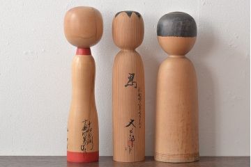 古い　伝統こけし5本(又三郎、春男、久一、庫治、郷土玩具)(R-044790)