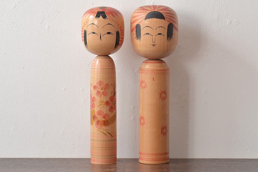 古い　伝統こけし5本(又三郎、春男、久一、庫治、郷土玩具)(R-044790)