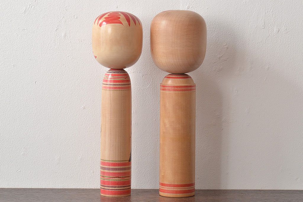 古い　伝統こけし5本(又三郎、春男、久一、庫治、郷土玩具)(R-044790)