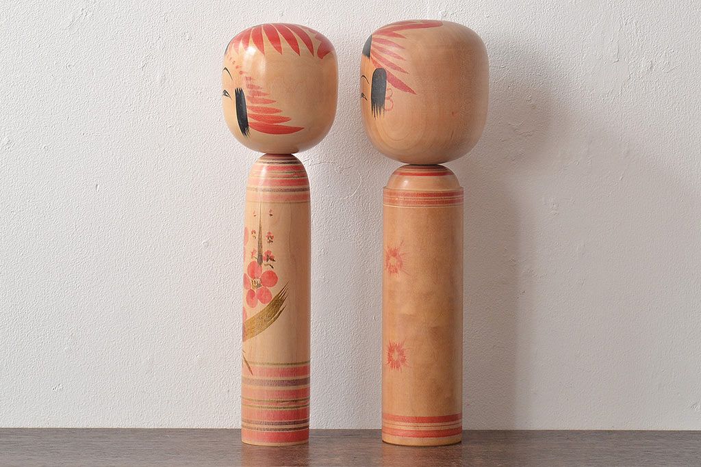 古い　伝統こけし5本(又三郎、春男、久一、庫治、郷土玩具)(R-044790)