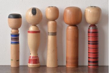 古い　伝統こけし8本(会津、花巻、郷土玩具)(R-044791)