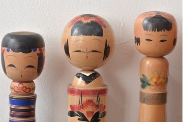 古い　伝統こけし8本(会津、花巻、郷土玩具)(R-044791)