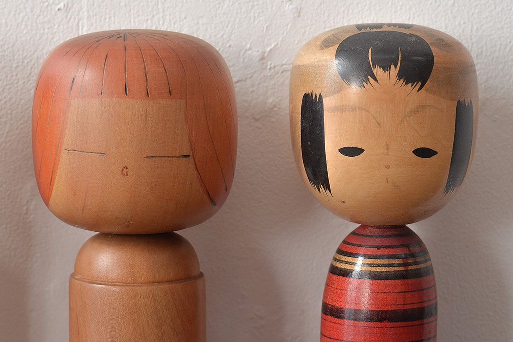 古い　伝統こけし8本(会津、花巻、郷土玩具)(R-044791)