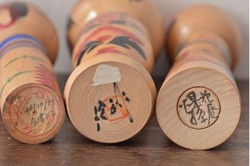 古い　伝統こけし8本(会津、花巻、郷土玩具)(R-044791)