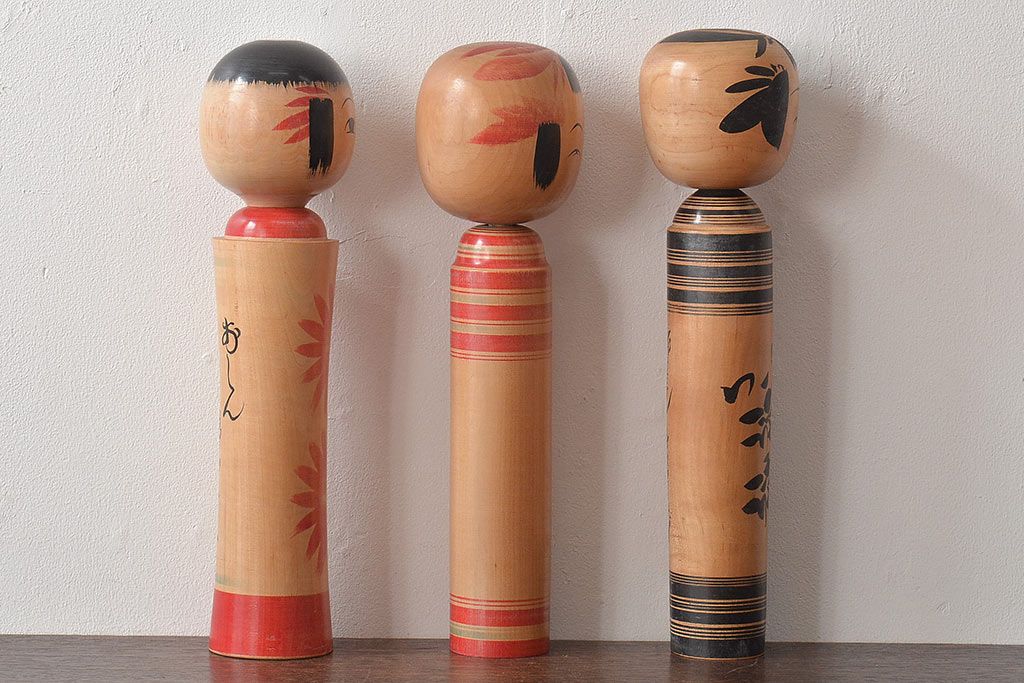 古い　伝統こけし8本(会津、花巻、郷土玩具)(R-044791)