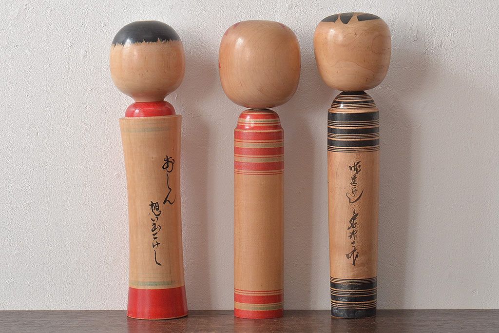 古い　伝統こけし8本(会津、花巻、郷土玩具)(R-044791)