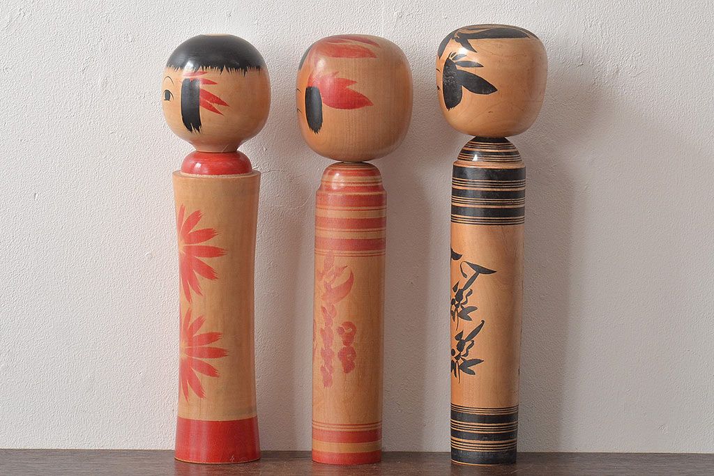 古い　伝統こけし8本(会津、花巻、郷土玩具)(R-044791)