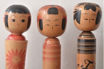 古い　伝統こけし8本(会津、花巻、郷土玩具)(R-044791)