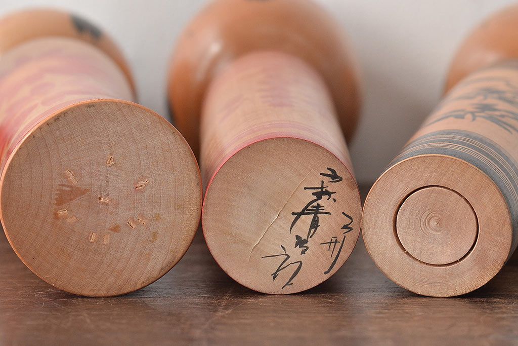 古い　伝統こけし8本(会津、花巻、郷土玩具)(R-044791)