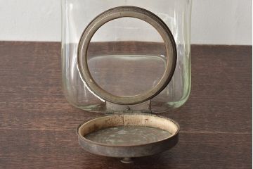 アンティーク雑貨　エンボス入り　たばこ瓶(ガラス瓶、ガラスビン、タバコ瓶) (R-044796)