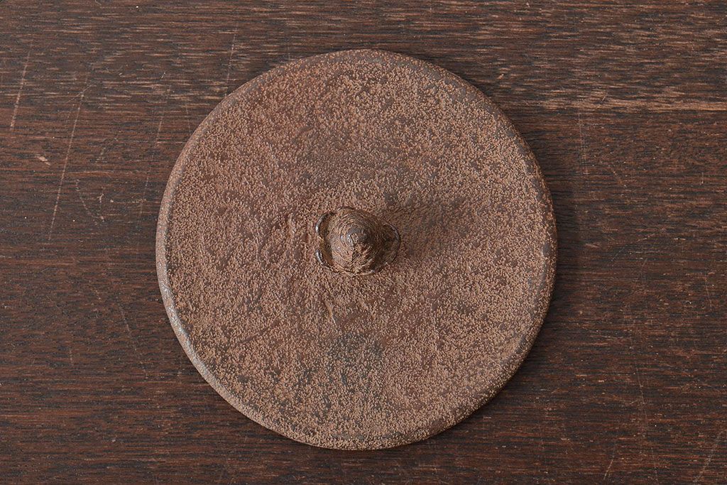 大正〜昭和初期　南部　三岩堂　銀口　鉄瓶(丸に違い鷹の羽紋)(R-044797)