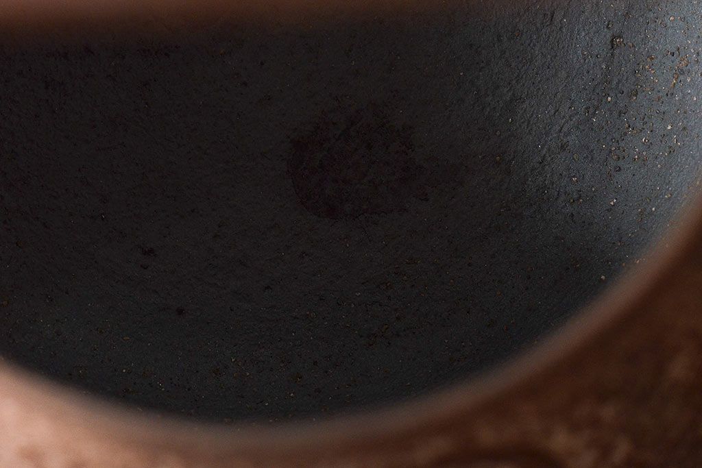 大正〜昭和初期　南部　三岩堂　銀口　鉄瓶(丸に違い鷹の羽紋)(R-044797)