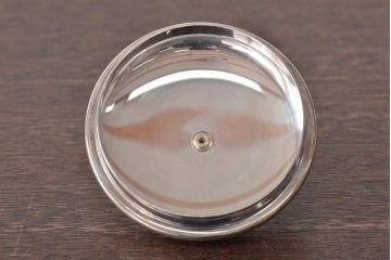 平安　光隆造　槌目打　望月形　銀瓶　約393g(茶道具、純銀、湯沸、共箱)(R-044804)