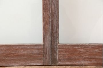 レトロ建具　昭和中期　シンプルなデザインのガラス戸4枚セット(引き戸)(R-044807)